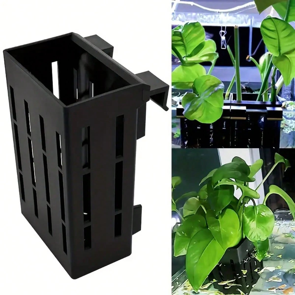 Aquarium Plant Holder - Akvaryum Bitki Tutucu Siyah Plastik Sepet